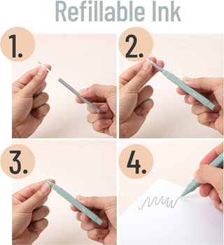 Aesthetic Pens 6-Pack Black Ink Fast Dry