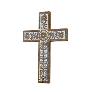 Primavera Hand Carved Wood Wall Cross