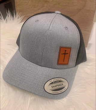 Three Nail Cross Hat - Leatherette Patch