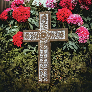 Primavera Hand Carved Wood Wall Cross