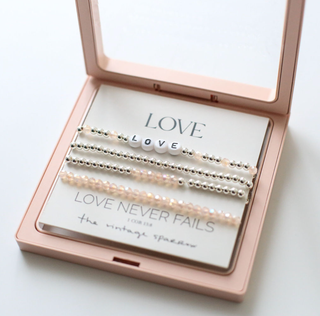 Love Silver Stack Bracelet Set