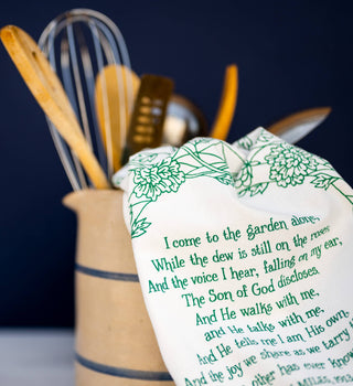 In The Garden Gospel Song Hymn Tea Towel