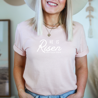 He Is Risen Matthew 28:6 Soft Christian Easter T-Shirt