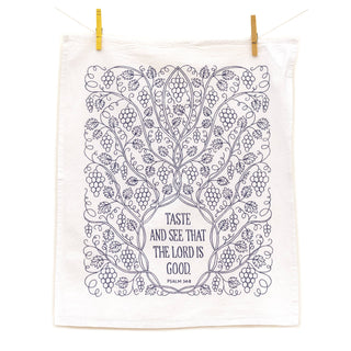 Taste and See Scripture Tea Towel — 24" x 20"