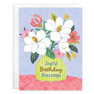 With Scripture Birthday Greeting Card - Blooming Vase