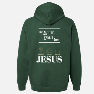 White Rabbit Inn Green Full Zip Hoodie FEF Merch