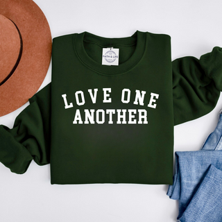 Love One Another Christian Crewneck Valentines Sweatshirt