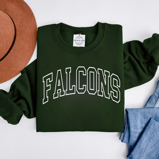 Custom Varsity Arched Mascot Team Sweatshirt