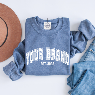 Custom Varsity Arched Mascot Team Sweatshirt (Min 3)