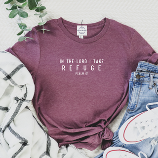 In the Lord I Take Refuge Psalm 61 Bella Canvas - Front and Back Design - March 2026 Collection