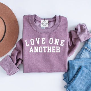 Love One Another Christian Crewneck Valentines Sweatshirt