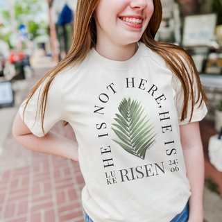 He Is Not Here He Is Risen! Luke 24:6 Christian Easter Tee