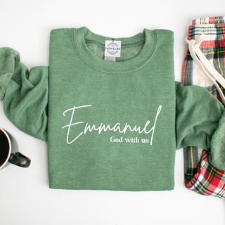 Emmanuel God With Us Christmas Christian Christmas Crewneck Sweatshirt