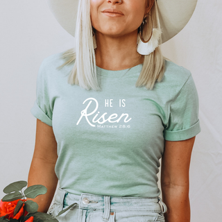 He Is Risen Matthew 28:6 Soft Christian Easter T-Shirt