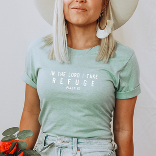 In the Lord I Take Refuge Psalm 61 Bella Canvas - Front and Back Design - March 2026 Collection