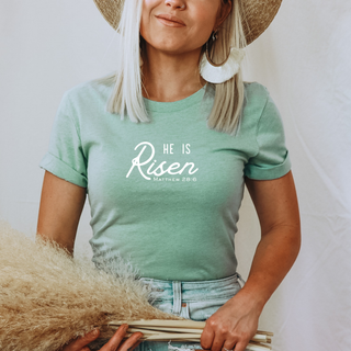 He Is Risen Matthew 28:6 Soft Christian Easter T-Shirt