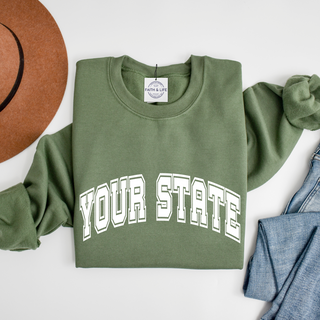 Custom Varsity Arched Mascot Team Sweatshirt (Min 3)