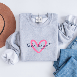 Take Heart Cozy Crewneck Valentine Sweatshirt