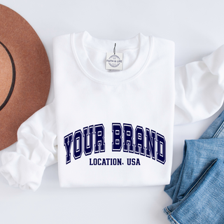 Custom Varsity Arched Mascot Team Sweatshirt (Min 3)