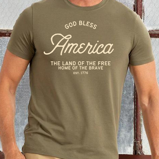 God Bless America Christian Tee Shirt in Multiple Color Options