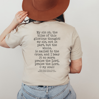 It Is Well With My Soul Hymn Vintage Wash Tee Shirt Front and Back Design