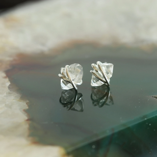 "Ruth"- 14K Gold Filled Herkimer Diamond Earrings