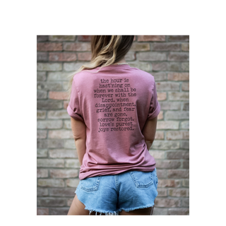 Because He Lives Hymn Vintage Wash Tee Shirt With Front and Back Design