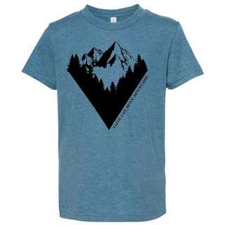 Youth Geometric Faith Can Move Mountains Tee Shirt