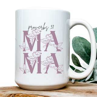 Proverbs 31 Mama 15oz Ceramic Mug in Multiple Color Options