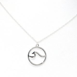 "Peace Be Still" Sterling Silver Wave Bible Reference Necklace