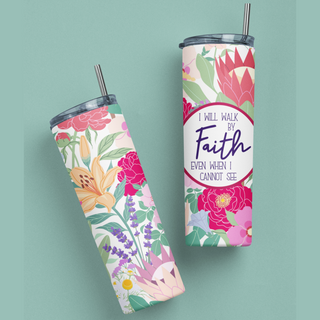 Walk by Faith Stainless Steel Skinny Tumbler By Naptime