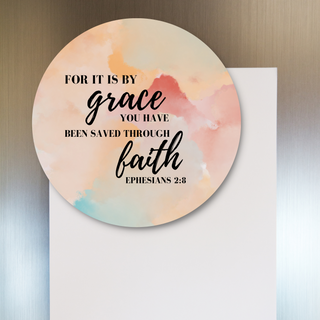 Saved By Grace Watercolor Fridge Magnet