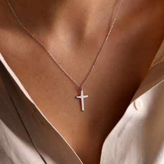 Sterling Silver Dainty Cross Necklace