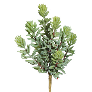 Vickerman 8" Artificial Green and Red Sedum Pick, Set of 3