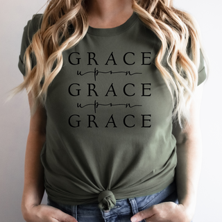 Grace Upon Grace Crew Neck Tee in Neutral/Warm Color Options- Naptime Faithwear