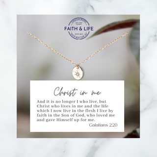 "Christ In Me" 14k Gold Cubic Zirconia Christian Necklace