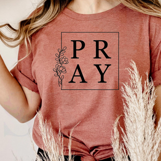 Pray Tee Shirt in Multiple Color Options- Naptime Faithwear