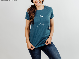 The Good News Cross - Women's Christian T-shirt