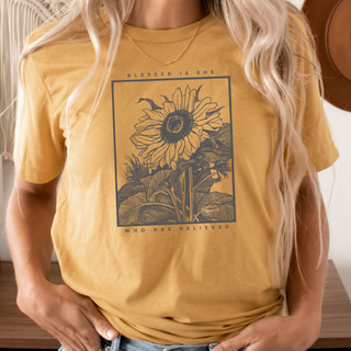 Blessed is She Vintage Wash Tee Shirt in Multiple Color Options