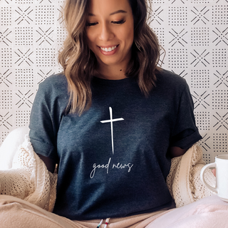 The Good News Cross - Women's Christian T-shirt