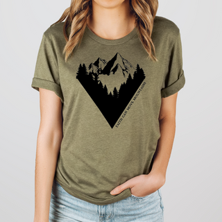 Geometric Faith Can Move Mountains Tee Shirt (Adult and Youth)