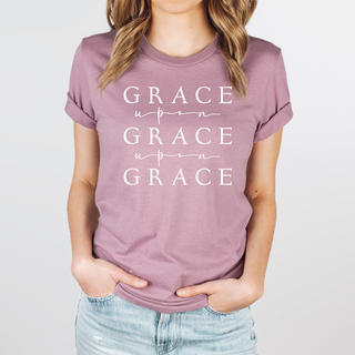 Grace Upon Grace Crew Neck T Shirt in Cool Toned Options- Naptime Faithwear