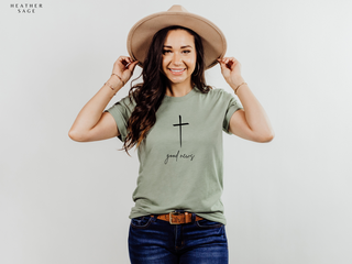 The Good News Cross - Women's Christian T-shirt