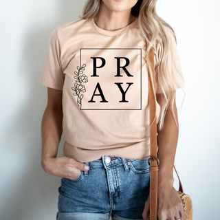 Pray Tee Shirt in Multiple Color Options- Naptime Faithwear