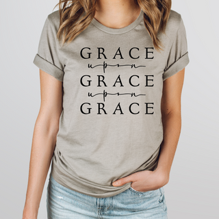 Grace Upon Grace Crew Neck Tee in Neutral/Warm Color Options- Naptime Faithwear