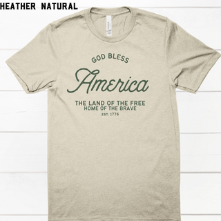 God Bless America Christian Tee Shirt in Multiple Color Options