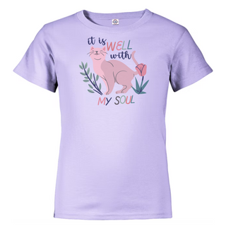 It Is Well With My Soul Cute Cat Toddler and Youth T-Shirt