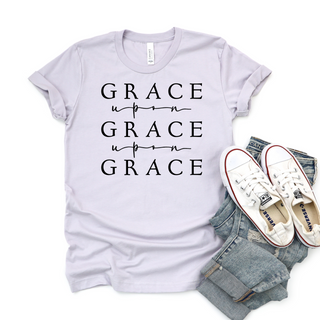 Grace Upon Grace Crew Neck T Shirt in Cool Toned Options- Naptime Faithwear