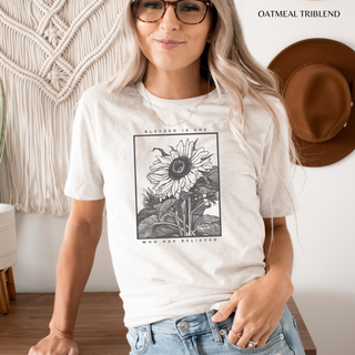 Blessed is She Vintage Wash Tee Shirt in Multiple Color Options