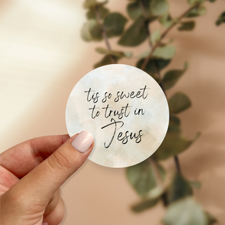 Watercolor Tis So Sweet To Trust In Jesus Fridge Magnet